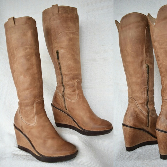 frye paige wedge boots